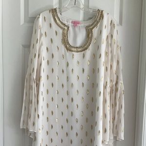 Lilly Pulitzer Gold Accent Dress. Size 16.